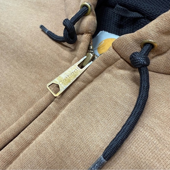 Vintage Carhartt Full Zip Hoodie Fleece Lined Workwear Jacket USA - Picture 6 of 8